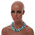 3 Row Light Blue Shell And Glass Bead Necklace - 48cm L - view 3