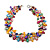 3 Row Multicoloured Shell And Glass Bead Necklace - 48cm L - view 2