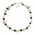 Black/White Sea Shell Nuggets and Transparent Glass Bead Necklace - 50cm L/ 5cm Ext - view 2