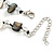 Black/White Sea Shell Nuggets and Transparent Glass Bead Necklace - 50cm L/ 5cm Ext - view 6