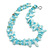 Two Row Layered Mint Blue Shell Nugget and Light Blue Glass Crystal Bead Necklace - 48cm Long - view 2