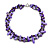 Two Row Layered Purple Shell Nugget and Glass Crystal Bead Necklace - 50cm L - view 2