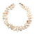 Two Row Layered Off White Shell Nugget and Transparent Glass Crystal Bead Necklace - 48cm L - view 6