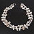 Two Row Layered Off White Shell Nugget and Transparent Glass Crystal Bead Necklace - 48cm L - view 2