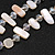 Two Row Layered Off White Shell Nugget and Transparent Glass Crystal Bead Necklace - 48cm L - view 7
