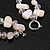 Two Row Layered Off White Shell Nugget and Transparent Glass Crystal Bead Necklace - 48cm L - view 8