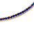 Slim Blue Crystal Choker Style Necklace In Gold Tone Metal - 35cm L/ 10cm Ext - view 4