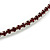 Slim Burgundy Red Crystal Choker Style Necklace In Silver Tone Metal - 35cm L/ 10cm Ext - view 4