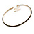 Slim Black Crystal Choker Style Necklace In Gold Tone Metal - 35cm L/ 10cm Ext - view 2