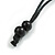 Chunky Black Graduated Wood Bead Black Cord Necklace - 84cm Max/ Adjustable - view 5