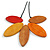 Red/Orange/Brown/Yellow Wood Leaf with Black Cotton Cord Necklace - 90cm Long - Adjustable - view 7