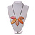 Red/Orange/Brown/Yellow Wood Leaf with Black Cotton Cord Necklace - 90cm Long - Adjustable - view 3