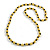 10mm D/ Solid Glass and Faux Pearl Bead Long Necklace (Yellow/Black Colours) - 108cm Long (Natural Irregularities) - view 2