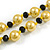 10mm D/ Solid Glass and Faux Pearl Bead Long Necklace (Yellow/Black Colours) - 108cm Long (Natural Irregularities) - view 6