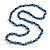 10mm D/ Solid Glass and Faux Pearl Bead Long Necklace (Blue/Black Colours) - 108cm Long (Natural Irregularities)