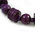 Aubergine Purple Wood Button & Bead Chunky Necklace - 60cm Long/6cm Extender - view 4