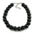 20mm/Chunky Polished Black Wood Bead Necklace - 43cm L/10cm Ext - view 2