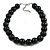 20mm/Chunky Polished Black Wood Bead Necklace - 43cm L/10cm Ext - view 4