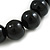 20mm/Chunky Polished Black Wood Bead Necklace - 43cm L/10cm Ext - view 5