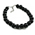 20mm/Chunky Polished Black Wood Bead Necklace - 43cm L/10cm Ext - view 7