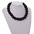 20mm/Chunky Polished Black Wood Bead Necklace - 43cm L/10cm Ext - view 3