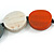 Orange/Grey/White Wooden Coin Bead Black Cotton Cord Necklace/ 100cm Max Length/ Adjustable - view 6
