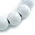 20mm/Chunky Polished Snow White Wood Bead Necklace - 43cm L/10cm Ext - view 7