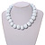 20mm/Chunky Polished Snow White Wood Bead Necklace - 43cm L/10cm Ext - view 3