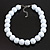 20mm/Chunky Polished Snow White Wood Bead Necklace - 43cm L/10cm Ext - view 4