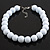 20mm/Chunky Polished Snow White Wood Bead Necklace - 43cm L/10cm Ext - view 5