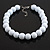 20mm/Chunky Polished Snow White Wood Bead Necklace - 43cm L/10cm Ext - view 10