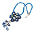 Blue Shell Flower Pendant with Blue Faux Leather Cord Necklace - 44cm/ 4cm Ext/ 12cm Front Drop - view 5