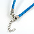 Blue Shell Flower Pendant with Blue Faux Leather Cord Necklace - 44cm/ 4cm Ext/ 12cm Front Drop - view 8