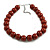 20mm/Chunky Polished Chocolade Brown Wood Bead Necklace - 43cm L/10cm Ext - view 4