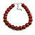 20mm/Chunky Polished Chocolade Brown Wood Bead Necklace - 43cm L/10cm Ext - view 2