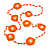Handmade Orange/Melon/White Floral Crochet Orange/White Glass Bead Long Necklace/ Lightweight - 100cm Long - view 5