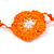 Handmade Orange/Melon/White Floral Crochet Orange/White Glass Bead Long Necklace/ Lightweight - 100cm Long - view 6