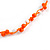 Handmade Orange/Melon/White Floral Crochet Orange/White Glass Bead Long Necklace/ Lightweight - 100cm Long - view 7