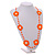 Handmade Orange/Melon/White Floral Crochet Orange/White Glass Bead Long Necklace/ Lightweight - 100cm Long - view 3