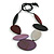 Purple/Metallic/Brown/Black Geometric Wooden Bead Cotton Cord Necklace - 90cm Max Length/ Adjustable - view 5