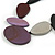 Purple/Metallic/Brown/Black Geometric Wooden Bead Cotton Cord Necklace - 90cm Max Length/ Adjustable - view 6