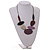 Purple/Metallic/Brown/Black Geometric Wooden Bead Cotton Cord Necklace - 90cm Max Length/ Adjustable - view 4