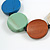 Blue/White/Green/Brown Wooden Coin Bead Black Cotton Cord Necklace/ 100cm Max Length/ Adjustable - view 5