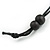 Multicoloured Wood Leaf Black Cotton Cord Long Necklace - 96cm Max Length/ Adjustable - view 6