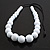 Chunky White Graduated Wood Bead Black Cord Necklace - 84cm Max/ Adjustable - view 9