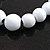 Chunky White Graduated Wood Bead Black Cord Necklace - 84cm Max/ Adjustable - view 8