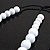 Chunky White Graduated Wood Bead Black Cord Necklace - 84cm Max/ Adjustable - view 10