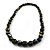Chunky Graduated Wood Glossy Beaded Necklace in Shades of Black/Gold/White - 66cm Long - view 3