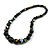 Chunky Graduated Wood Glossy Beaded Necklace in Shades of Black/Gold/White - 66cm Long - view 2