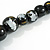 Chunky Graduated Wood Glossy Beaded Necklace in Shades of Black/Gold/White - 66cm Long - view 6